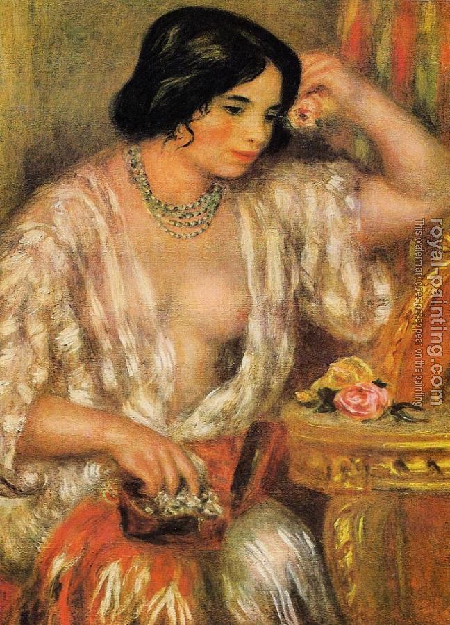 Pierre Auguste Renoir : Gabrielle Wearing Jewelry